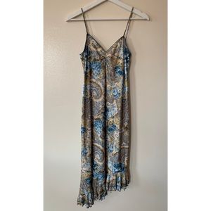 San Joy • L • Slip Dress Ruffle Asymmetric Bottom